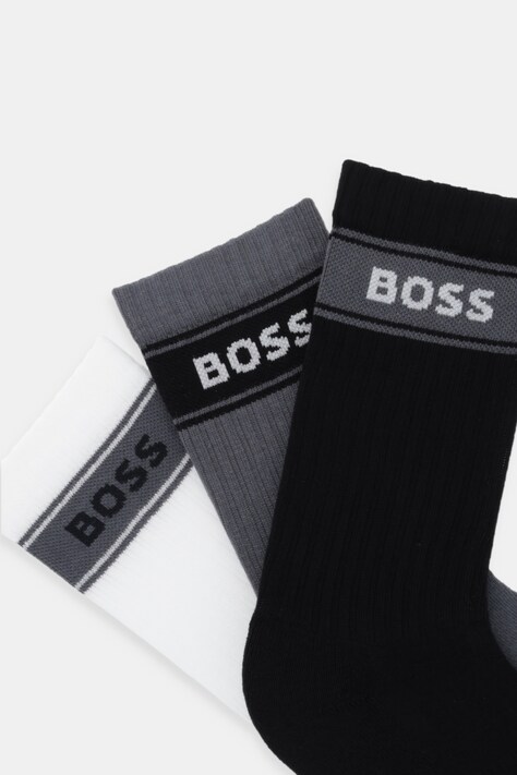 Шкарпетки BOSS 3-pack 3P QS Rib Stripe CC — AW25-LGM05K, чорний — фото 2