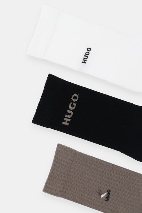 Шкарпетки HUGO 3-pack 3P QS EMBROIDERY CC — AW25-LGM062, білий — фото 2