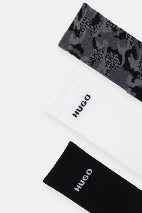 Шкарпетки HUGO 3-pack 3P QS RIB CAMO CC — AW25-LGM065, чорний — фото 2