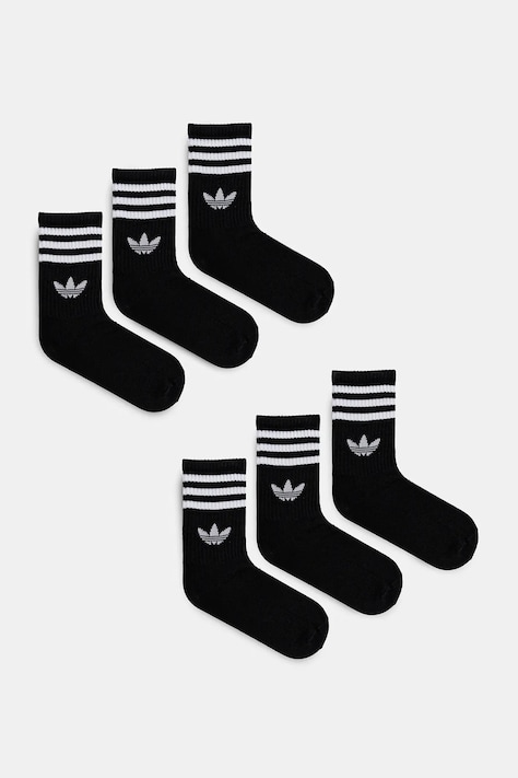 Čarape adidas Originals 3-Stripes 6-pack boja: crna, JV7411