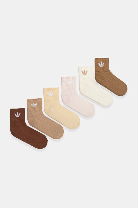 adidas Originals șosete 6-pack culoarea bej, JV8601