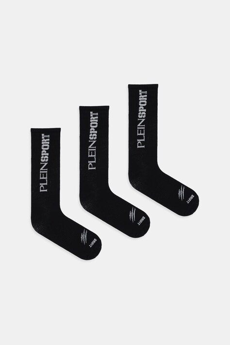 PLEIN SPORT skarpetki 3-pack kolor czarny FAEC UUY0035 STE003N