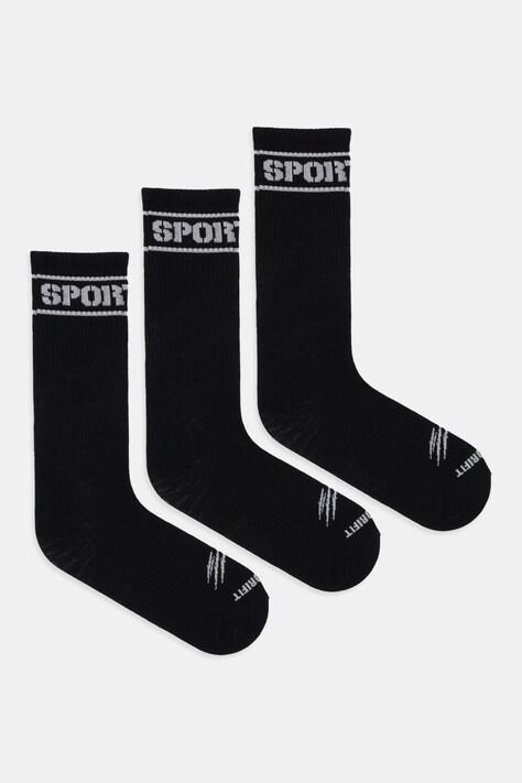 PLEIN SPORT skarpetki 3-pack kolor czarny FAEC UUY0036 STE003N