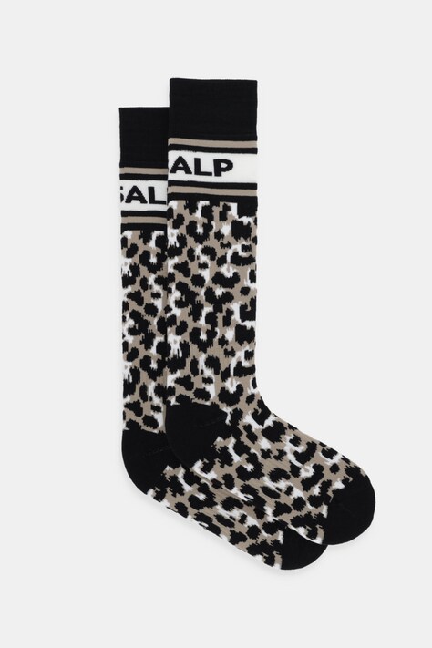 Fusalp skarpety z dodatkiem wełny Leopard kolor brązowy I3717