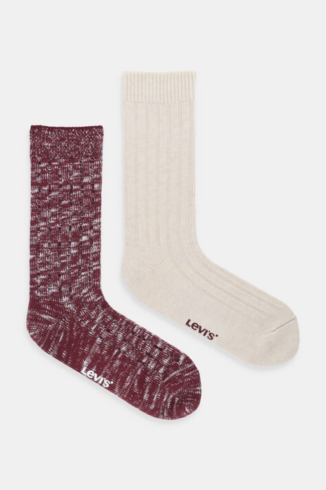 Ponožky Levi's 2-pak červená farba, 37157-1279