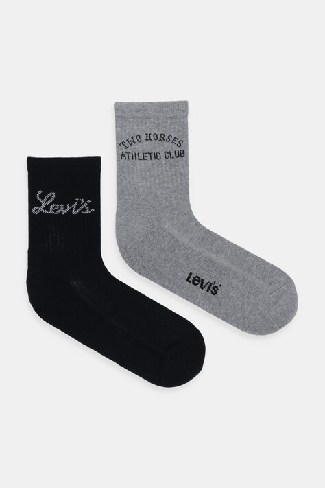 Nogavice Levi's 2-pack siva barva, 37157-1297