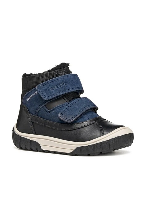 Geox ghete de iarnă pentru copii din piele OMAR culoarea bleumarin, B462DC.04322