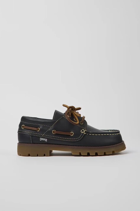 Camper mokasyny skórzane dziecięce kolor czarny K800416