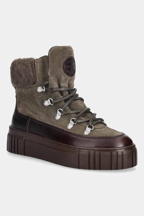 Gant śniegowce skórzane Snowmont kolor zielony 31543099