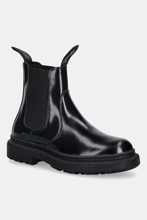 Gant sztyblety skórzane Timbly damskie kolor czarny na płaskim obcasie 31551066