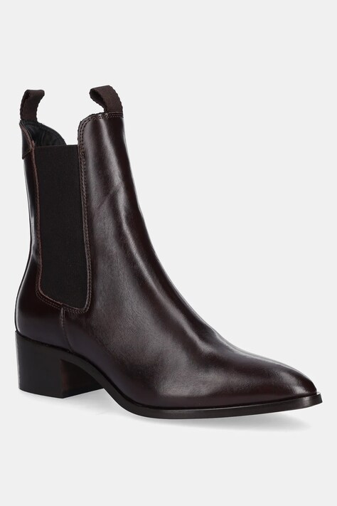 Gant botki skórzane St Broomly damskie kolor brązowy na słupku 31551094