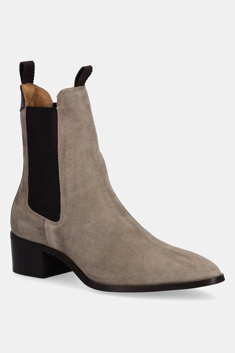 Gant sztyblety zamszowe St Broomly damskie kolor beżowy na płaskim obcasie 31553093