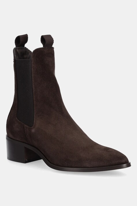 Gant sztyblety zamszowe St Broomly damskie kolor brązowy na płaskim obcasie 31553093