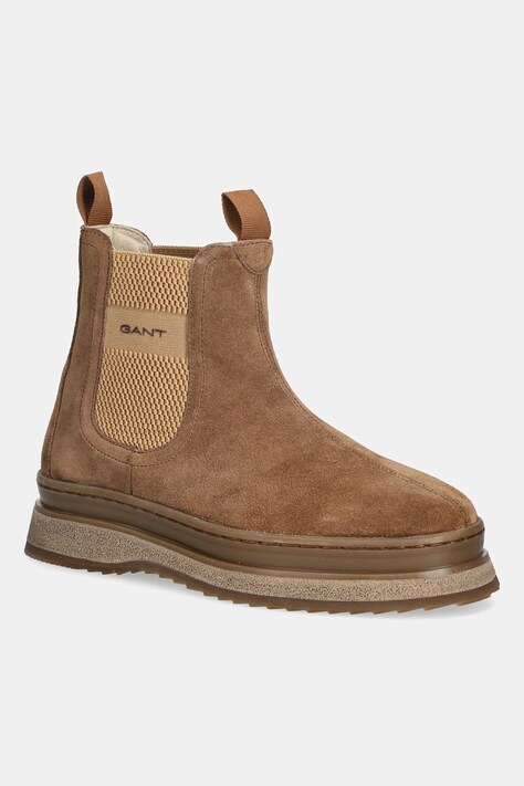Gant sztyblety zamszowe Sistown damskie kolor brązowy na platformie 31553102