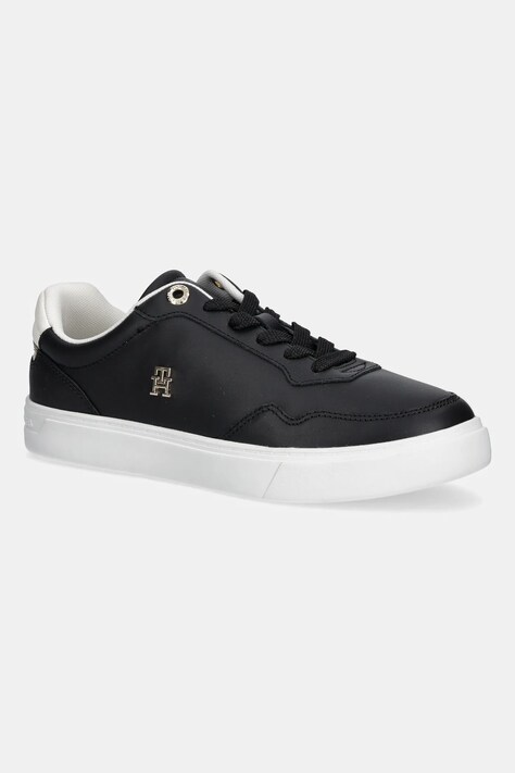 Tommy Hilfiger sneakersy skórzane ESSENTIAL ELEVATED COURT SNEAKER damskie kolor czarny FW0FW08680