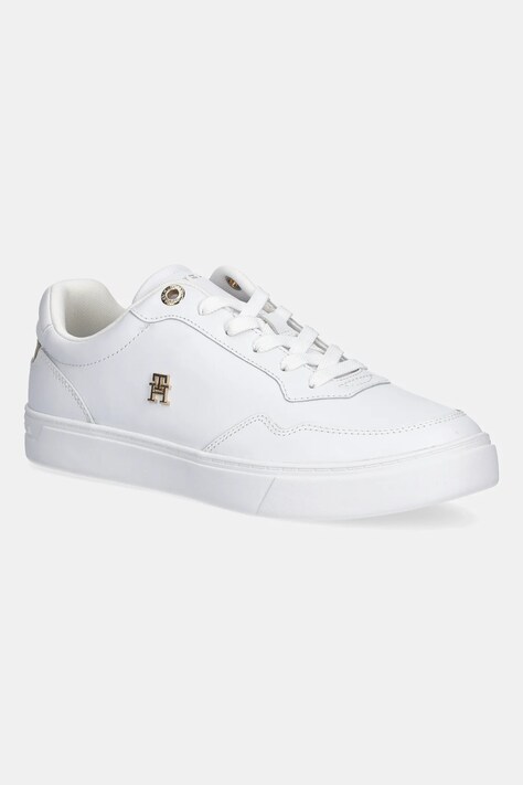 Tommy Hilfiger sneakers din piele ESSENTIAL ELEVATED COURT SNEAKER culoarea alb, FW0FW08758