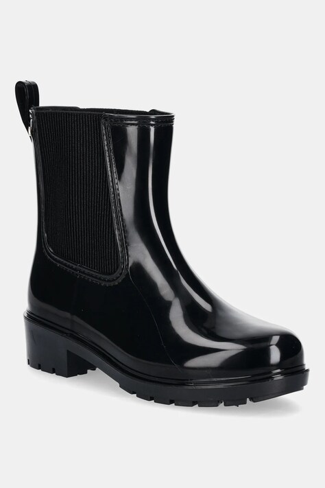 Gumijasti škornji Tommy Hilfiger FLAG HARDWARE RAINBOOT ženski, črna barva, FW0FW08966