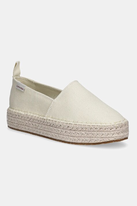 Calvin Klein Jeans espadrile PLATFORM ESPADRILLE ML CS culoarea bej, cu platformă, YW0YW01871