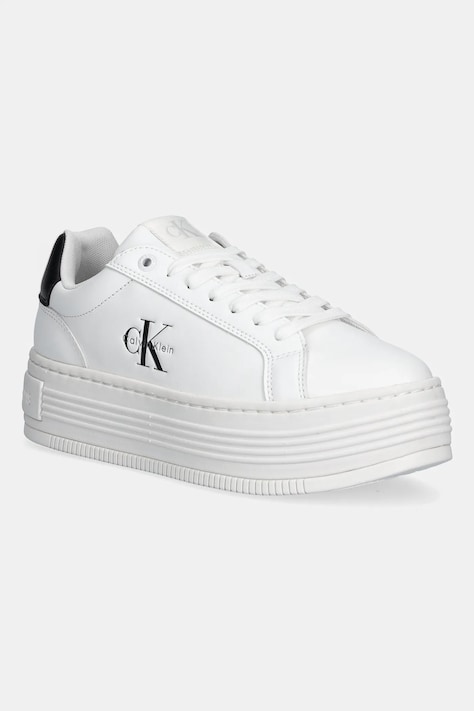 Кросівки Calvin Klein Jeans BOLD FLATF LOW LACE LTH колір білий YW0YW01878