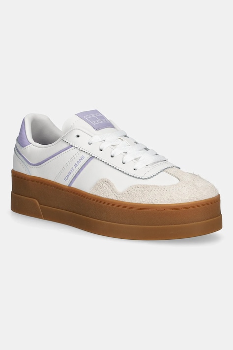 Tommy Jeans sneakersy THE GREENWICH FLATFORM damskie kolor biały EN0EN02807
