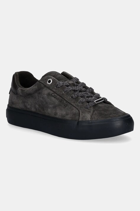 Calvin Klein sneakersy zamszowe LACE-UP SNEAKER SUEDE/WL CK damskie kolor zielony HW0HW02679