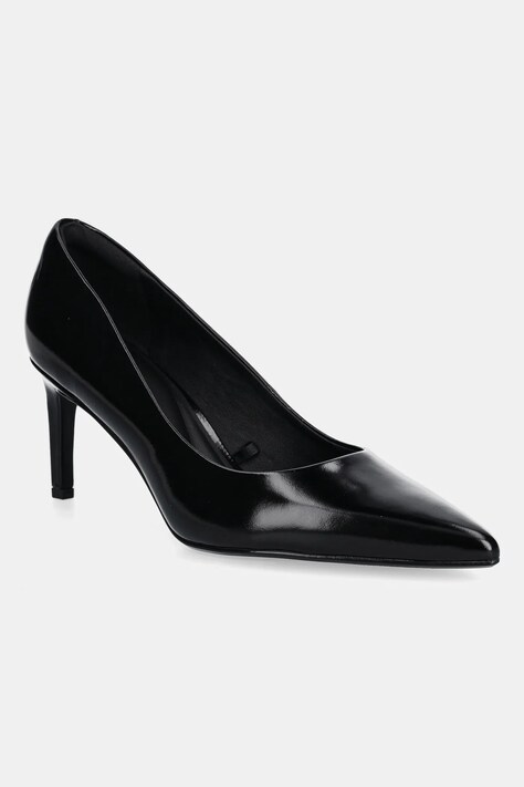 Kožené lodičky Calvin Klein ESS STILETTO 70 SHINY LTH černá barva, HW0HW02828