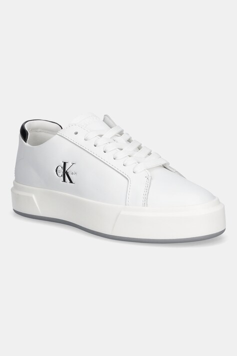 Calvin Klein sneakersy BASKET LACE UP LTH ML damskie kolor biały YW0YW01945