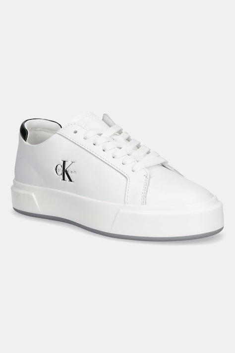 Calvin Klein sneakers BASKET LACE UP LTH ML culoarea alb, YW0YW01945