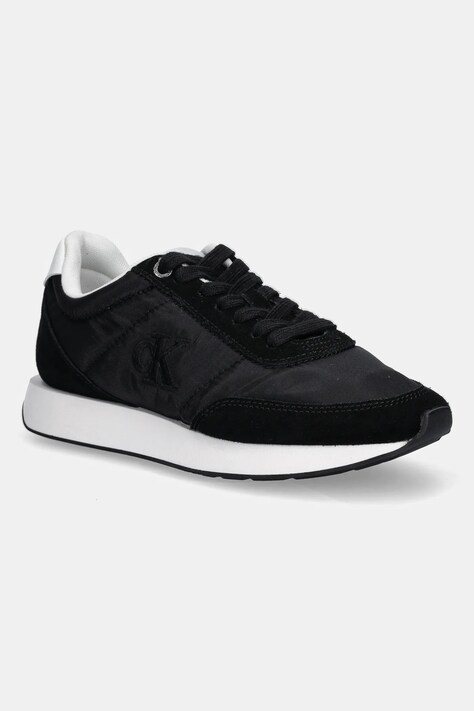 Αθλητικά Calvin Klein RETRO RUNNER LACE UP NYLON MG χρώμα: μαύρο, YW0YW01990