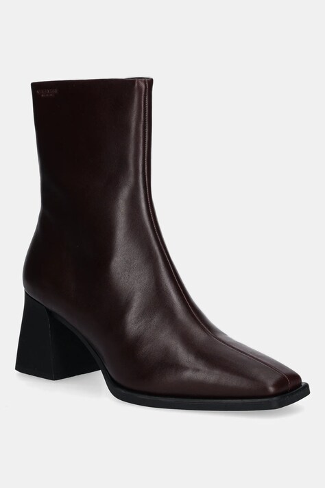Vagabond Shoemakers botki skórzane HEDDA damskie kolor bordowy na słupku 5002-001-44