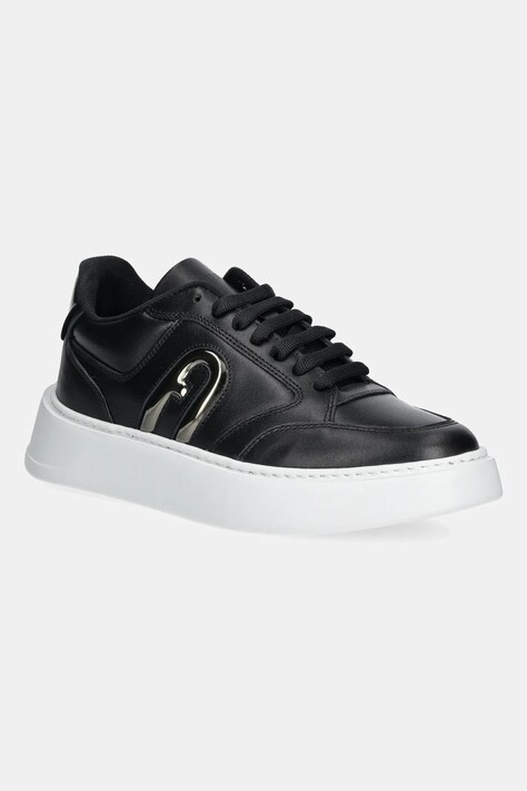 Kožené tenisky Furla Lace-Up Sneaker dámské, černá barva, YJ92SPT A 0203 F2200