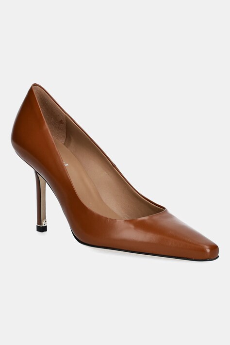 BOSS stilettos de piele Charlize culoarea maro, 50548509