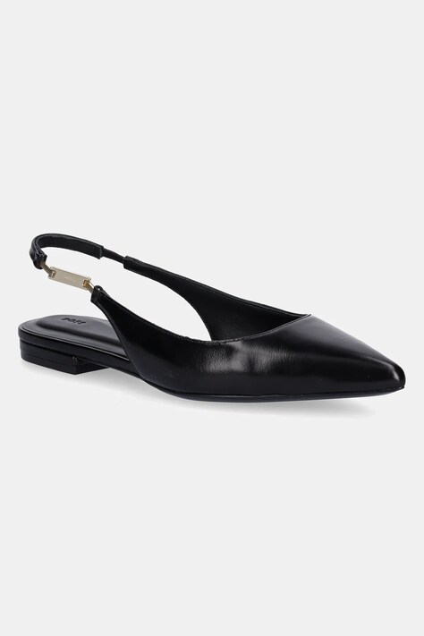 BOSS balerini de piele Gracey culoarea negru, cu toc deschis, 50548586