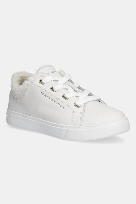 Tommy Hilfiger sneakersy skórzane CASUAL CUPSOLE SNEAKER WL damskie kolor biały FW0FW08824
