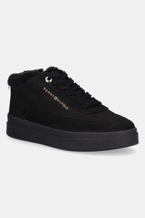 Tommy Hilfiger sneakersy nubukowe MODERN COURT SNEAKER MC WL damskie kolor czarny FW0FW09000