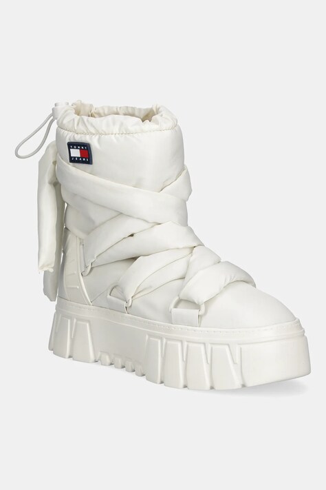 Tommy Jeans śniegowce TJW CHUNKY SNOW BOOT NYLON kolor beżowy EN0EN02842