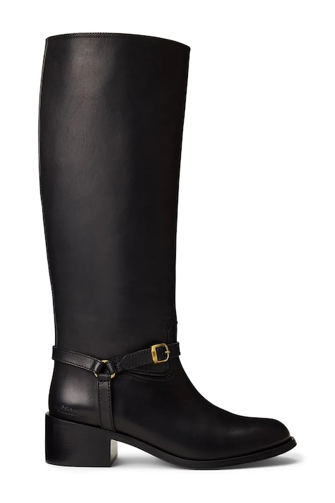 Δερμάτινες μπότες Polo Ralph Lauren Riding Boot χρώμα: μαύρο, 818963422002