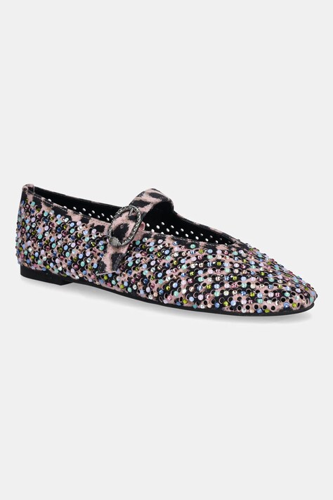 Kurt Geiger London baleriny zamszowe Mayfair Ballet Flat kolor różowy 2656357289
