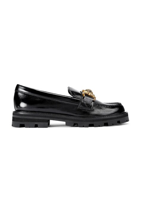 Kurt Geiger London mokasyny skórzane Mansion Loafer damskie kolor czarny na platformie 4728300309