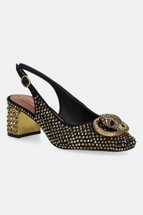 Kurt Geiger London czółenka Chelsea Block Slingback kolor czarny na niskim obcasie 3415009609