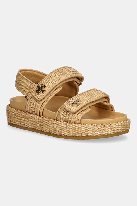 Sandály Tory Burch Kira Sport Sandal dámské, béžová barva, 159919-250