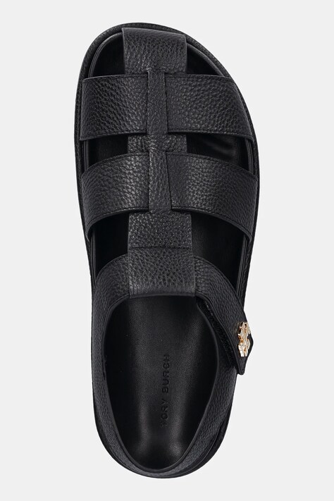 Шкіряні сандалі Tory Burch Kira Fisherman Sport Sandal — AW25-OBD0BB, чорний — фото 4