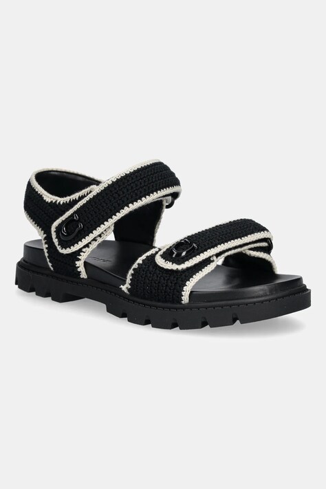 Sandály Coach Brynn Crochet Sandal dámské, černá barva, CBO18