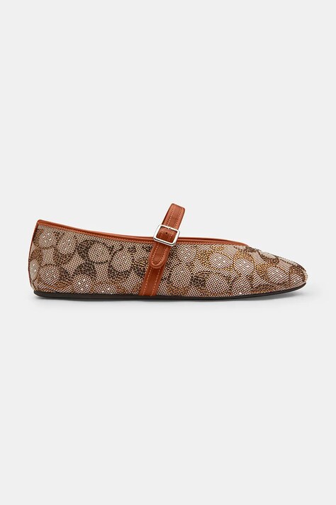 Μπαλαρίνες Coach Sculpted C Soft Mary Jane χρώμα: καφέ, CBP01