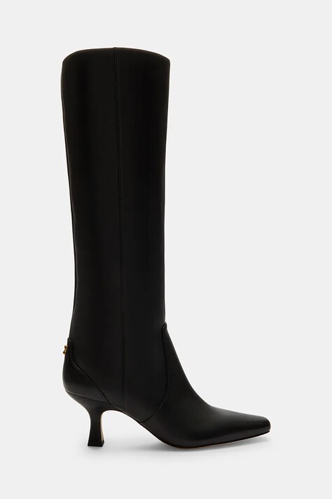 Δερμάτινες μπότες Coach Sculpted C Kitten Heel Leather Boot χρώμα: μαύρο, CBP30