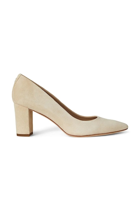 Γόβες σουέτ Lauren Ralph Lauren Lanette Blkh χρώμα: μπεζ, 802967743003
