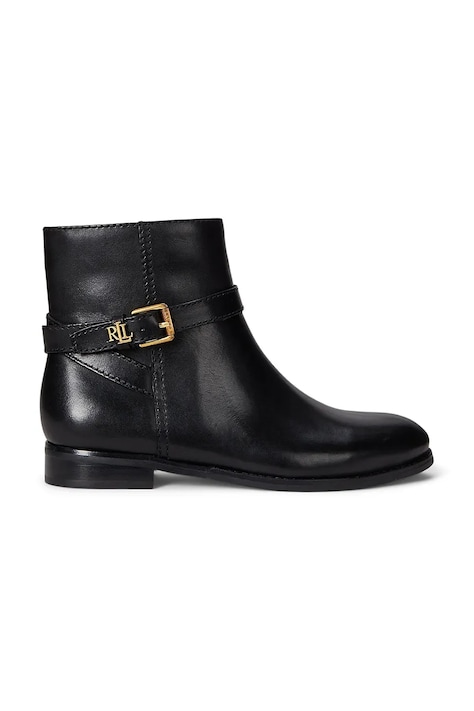 Кожаные полусапожки Lauren Ralph Lauren Brooke Bt 2 цвет чёрный на плоском ходу 802967768001