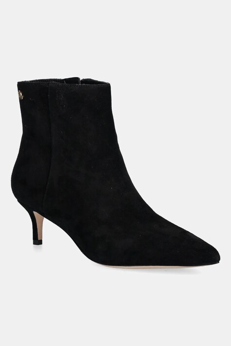 Lauren Ralph Lauren cizme din piele întoarsă Mckay Bt Hl culoarea negru, cu toc cui, 802967779001