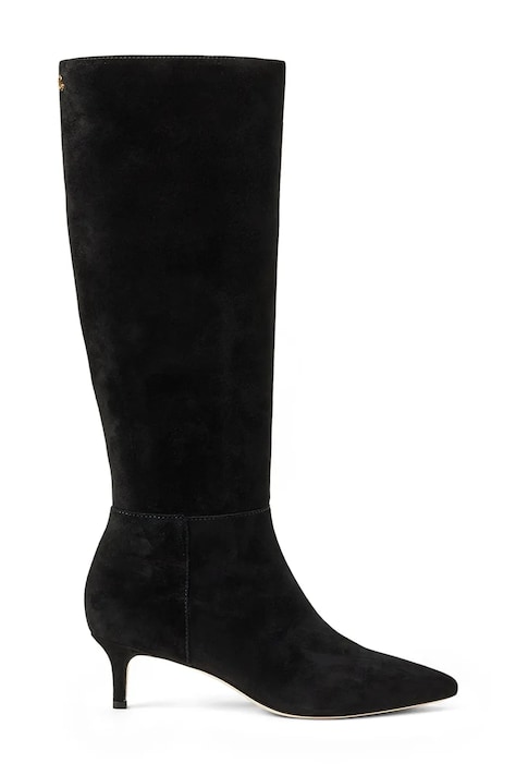 Elegantni škornji iz semiša Lauren Ralph Lauren Mckay Tl Hl ženski, črna barva, 802967811002