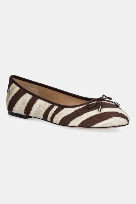 Μπαλαρίνες Lauren Ralph Lauren Jayna χρώμα: καφέ, 802974360001
